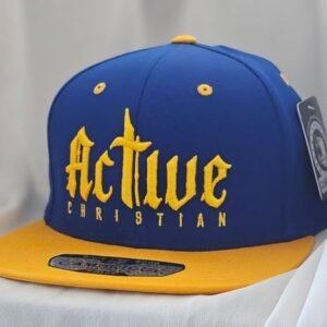 Royal Blue & Yellow "Active Christian" hat (original design)