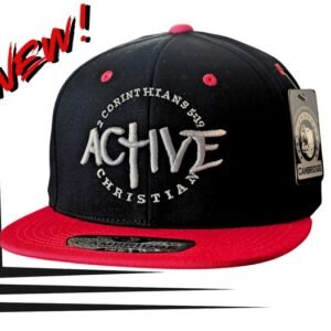 Red, Black & White "Active Christian" hat (logo design)