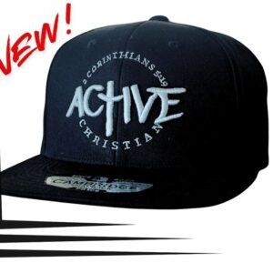 Black "Active Christian" hat (logo design)