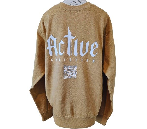 Active Christian (khaki crew neck sweater)