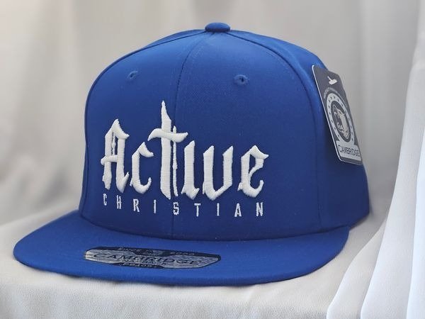 Royal Blue "Active Christian" hat (original design)