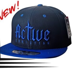 Black & Royal Blue "Active Christian" hat (original design)