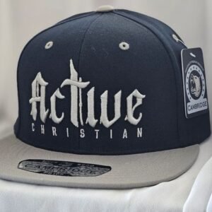 Navy Blue & Gray "Active Christian" hat (original design)