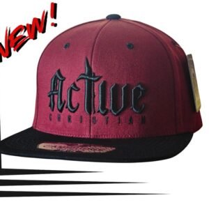 Burgundy & Black "Active Christian" hat (original design)